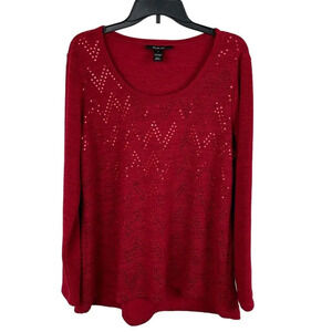 Style & Co Women Long Sleeve Crew Neck Sweater Size L